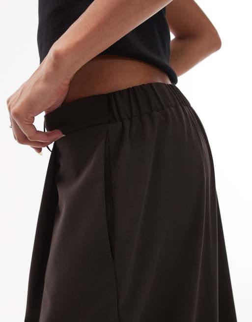 ASOS DESIGN - Chokoladebrune skræddersyede dad-bukser med brede ben, 5 af 5
