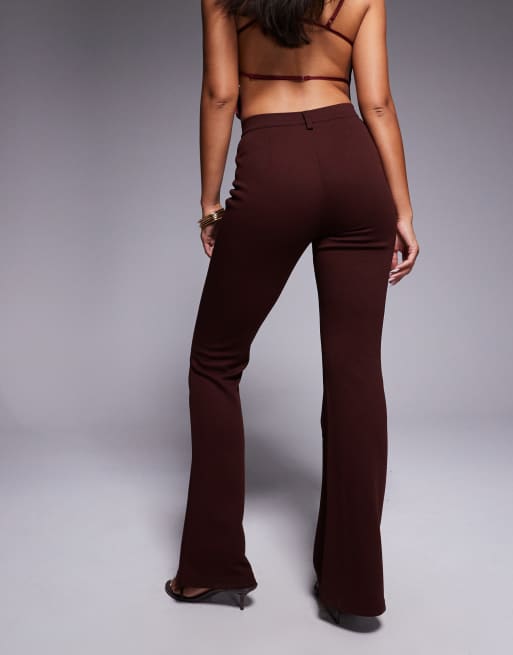 ASOS DESIGN - Chokoladebrune slim fit-bukser med svaj i jersey, 3 af 5