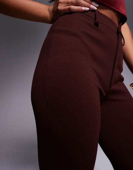ASOS DESIGN - Chokoladebrune slim fit-bukser med svaj i jersey, 4 af 5