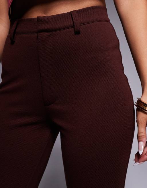 ASOS DESIGN - Chokoladebrune slim fit-bukser med svaj i jersey, 5 af 5
