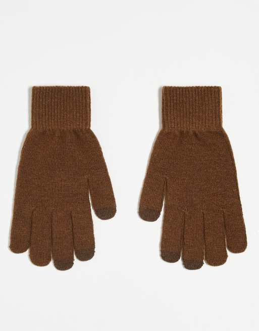 ASOS DESIGN - Chokoladebrune touchscreen-handsker 