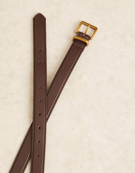 ASOS DESIGN - Chokoladebrunt talje- og hoftebælte med firkantet spænde, 3 af 3