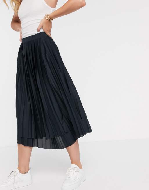 Navy pleated skirt clearance asos