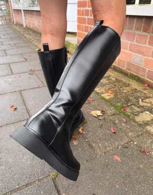 flatform knee high boots