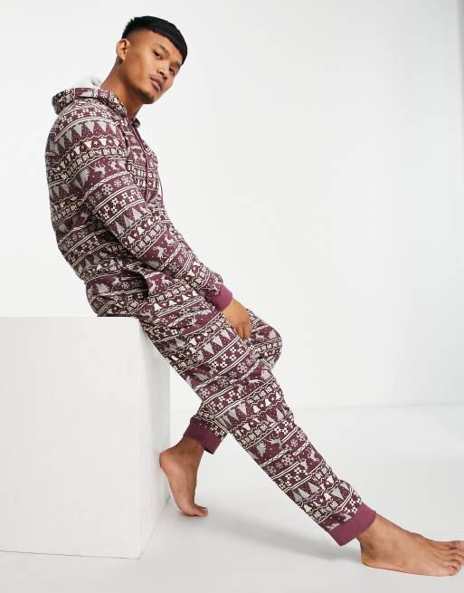 ASOS DESIGN christmas all in one in fair isle | ASOS