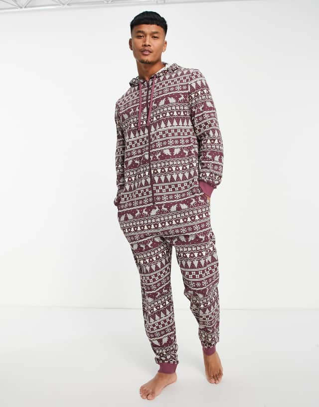 ASOS DESIGN Christmas all in one in fairisle