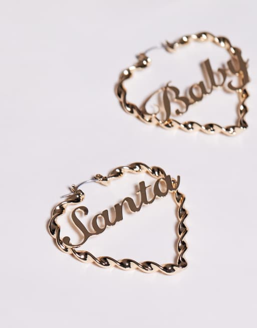ASOS DESIGN – Christmas – Creolen mit Santa-Baby-Design, 2 von 4