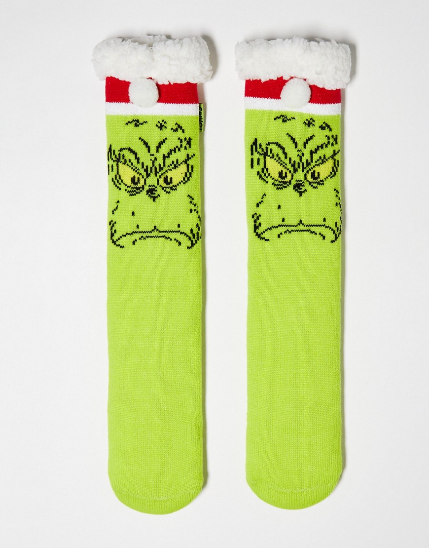 Asos Design Christmas Grinch Slipper Socks In Green