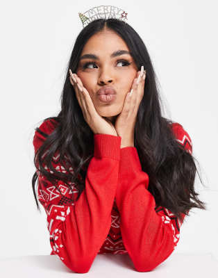 ASOS DESIGN Christmas headband with crystal merry christmas - ASOS Price Checker