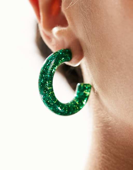 Asos green earrings sale