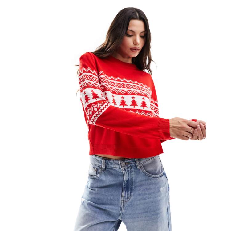 Topshop red bow sale christmas jumper