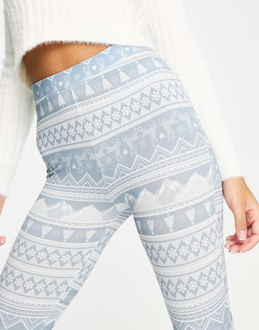 ASOS DESIGN Christmas leggings in fair isle print