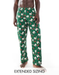 [ASOS DESIGN] ASOS DESIGN christmas llama lounge pants in dark green M Dark green