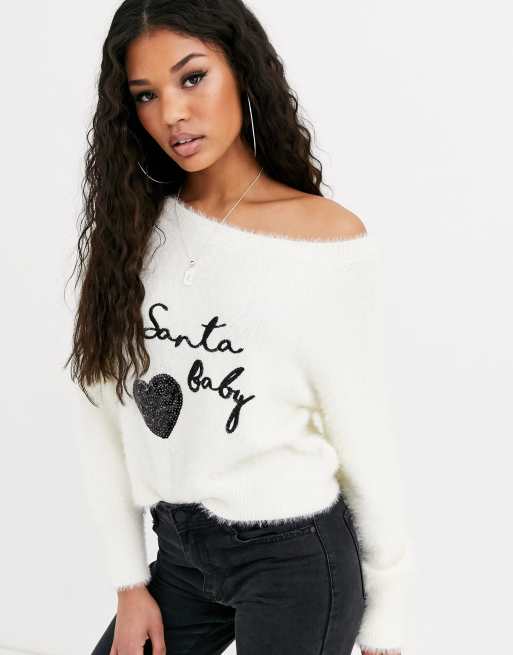 Christmas jumper off on sale shoulder