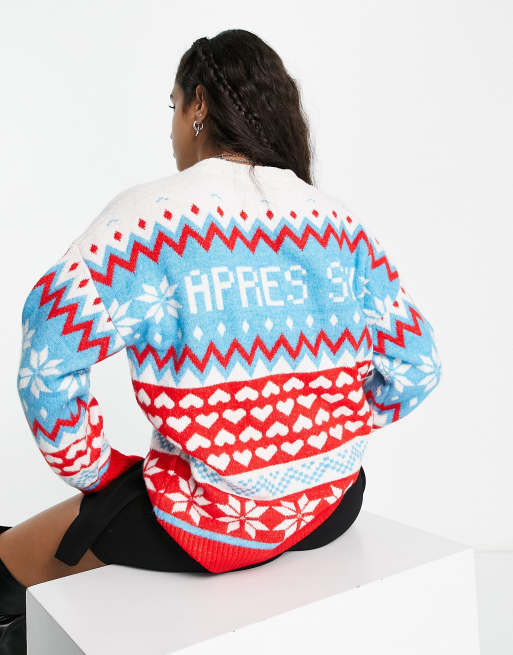 ASOS DESIGN Christmas oversized sweater with Apres Ski pattern | ASOS