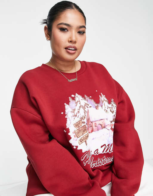 Oversized deals christmas sweatshirt