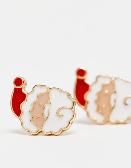 ASOS DESIGN Christmas pack of 3 earrings in mixed Santa grotto design, 2 of 4