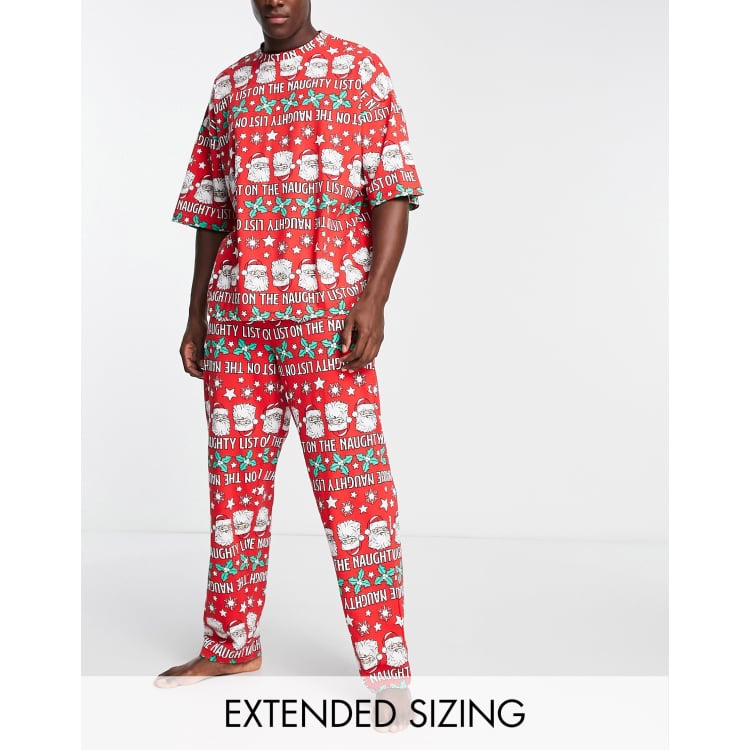 ASOS DESIGN Christmas pajama set with gingerbread print