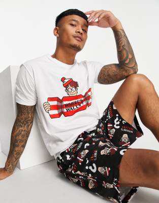 ASOS DESIGN Christmas pyjama set with Where's Wally print - ASOS Price Checker