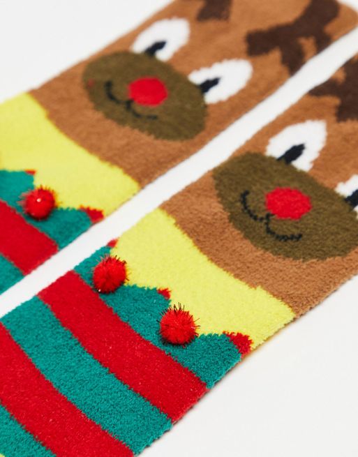 Christmas Stripe Fuzzy Socks