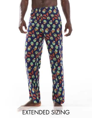 ASOS DESIGN christmas sprouts lounge pants in navy φωτογραφία