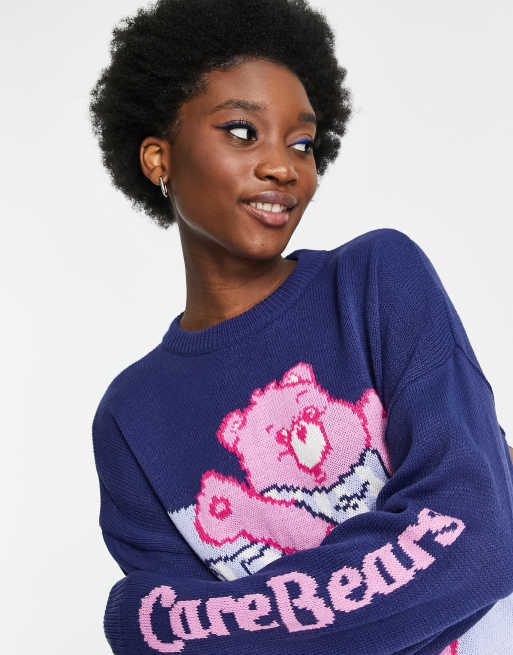 ASOS DESIGN Christmas sweater with Care Bears