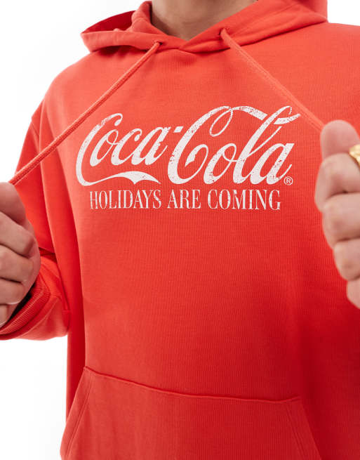 ASOS DESIGN - Christmas - Unisex oversized hoodie met Coca-Cola-kerstprint in rood, 3 van 4
