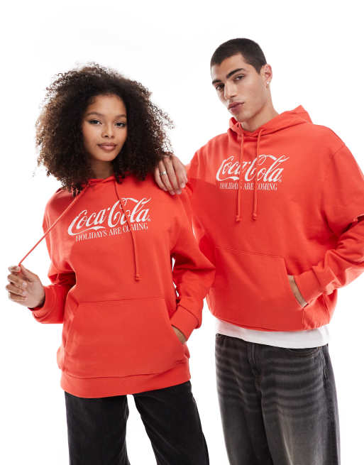 ASOS DESIGN - Christmas - Unisex oversized hoodie met Coca-Cola-kerstprint in rood, 4 van 4