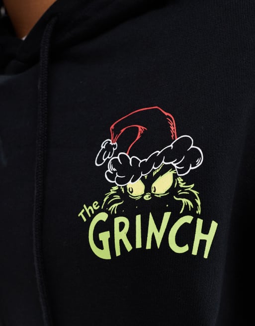 ASOS DESIGN – Christmas – Weihnachtlicher Unisex-Pullover in Schwarz mit festlichem „The Grinch“-Prints und Oversize-Schnitt, 3 von 4