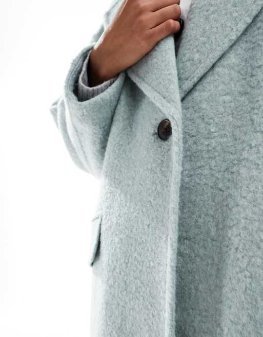 Teal boucle coat sales