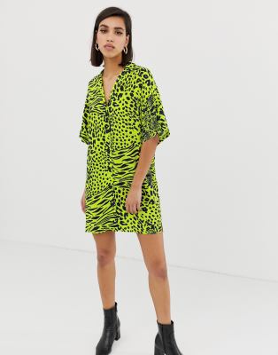 asos neon yellow dress