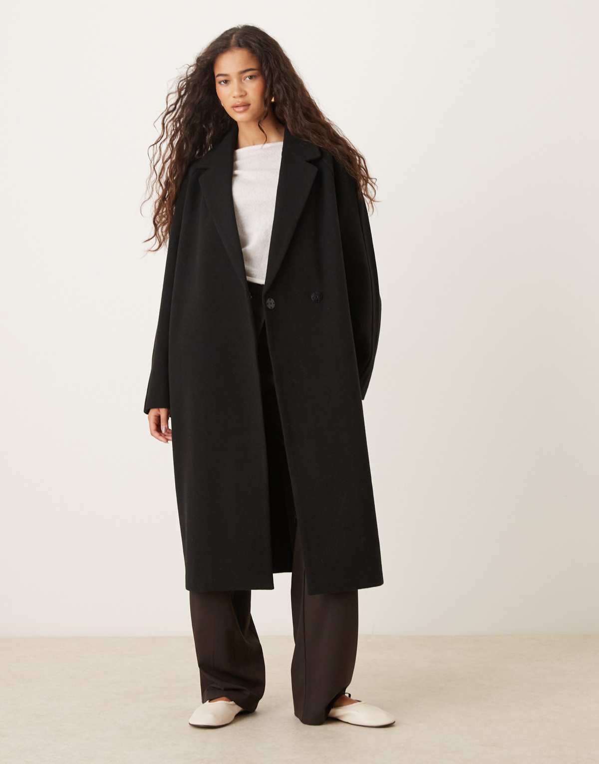 ASOS DESIGN chuck on overcoat in black