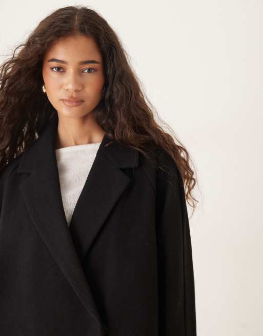 ASOS DESIGN chuck on overcoat in black