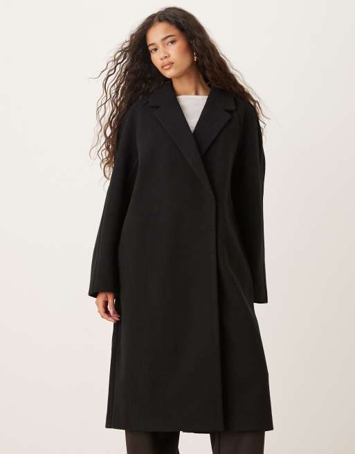 ASOS DESIGN chuck on overcoat in black