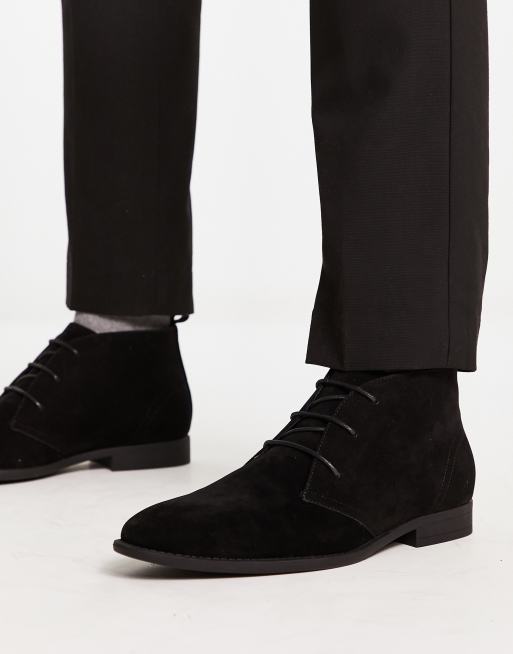 ASOS DESIGN chukka boots in black faux suede | ASOS display picture 1