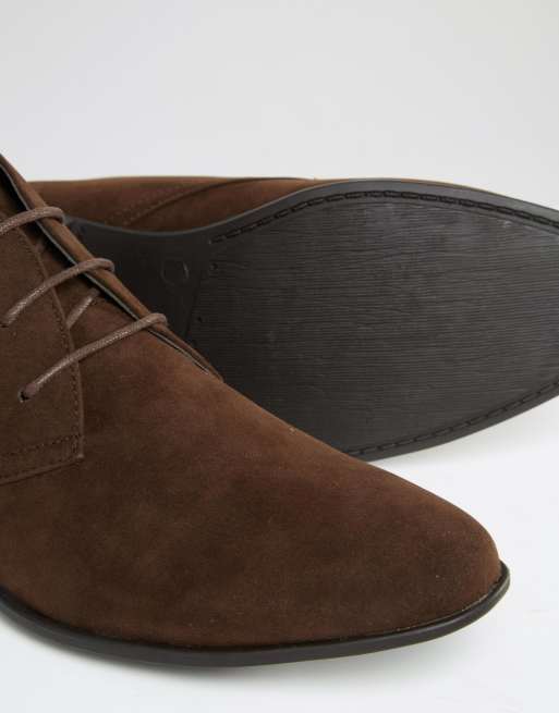 ASOS DESIGN chukka boots in brown faux suede