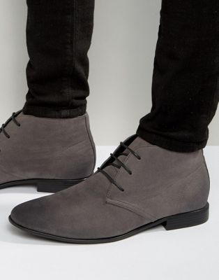 ASOS DESIGN chukka boots in gray faux 