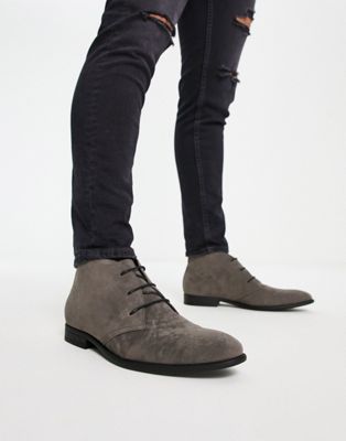 ASOS DESIGN chukka boots in grey faux suede - ASOS Price Checker