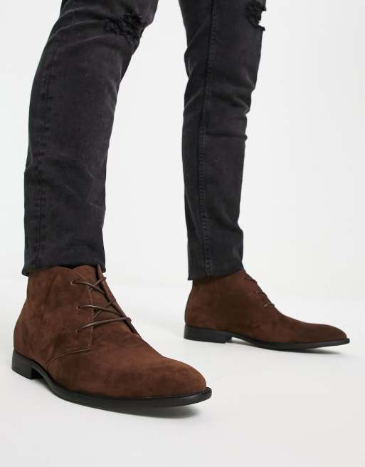 ASOS DESIGN - Chukka in camoscio sintetico marrone