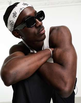 ASOS DESIGN chunky 70's square sunglasses with smoke lens in black - ASOS Price Checker