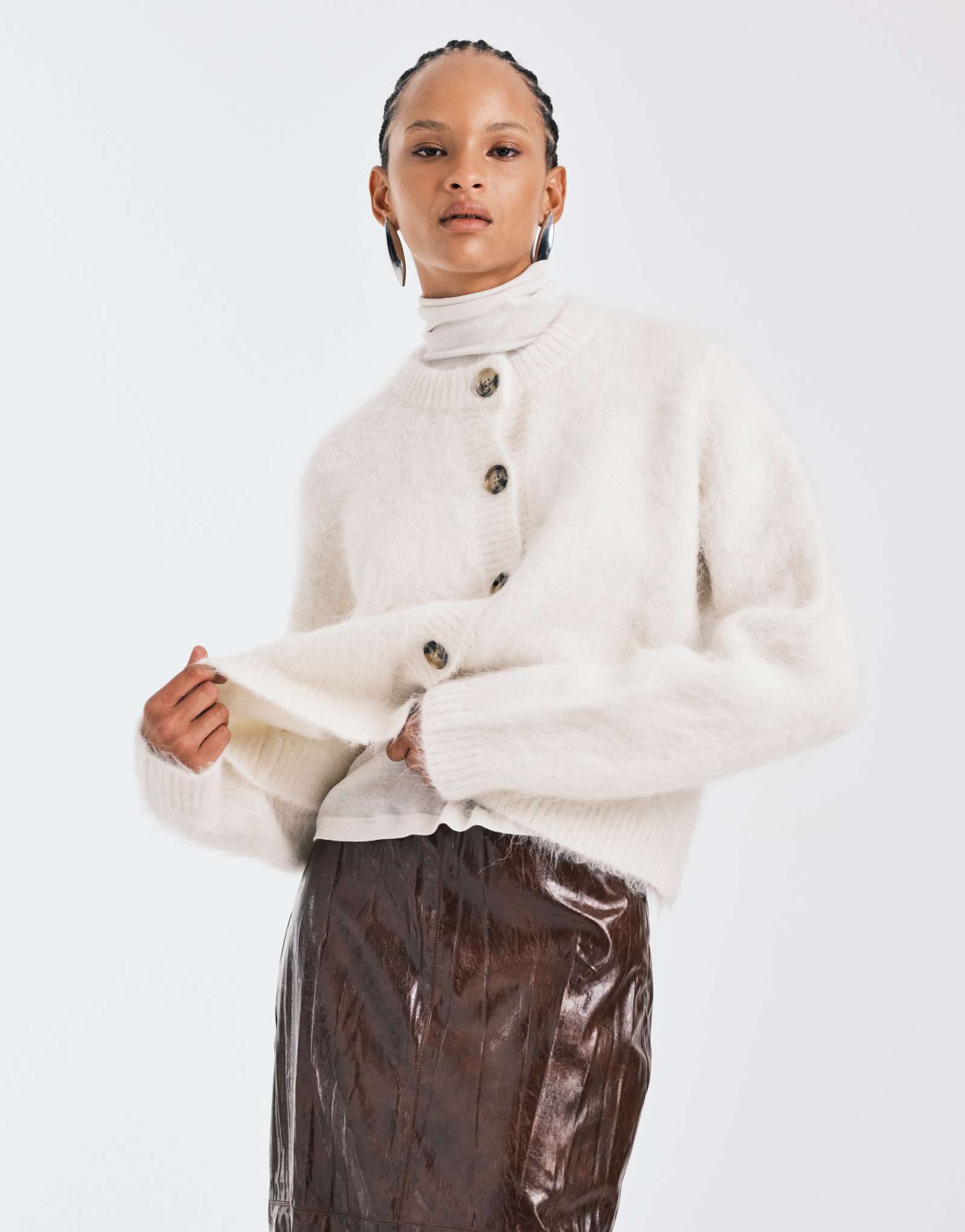 ДИЗАЙНЕРСКИЙ кардиган из плотной альпаки кремового цвета от ASOS DESIGN