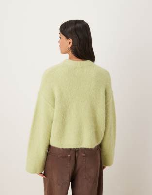 Asos Design Chunky Alpaca Sweater In Green