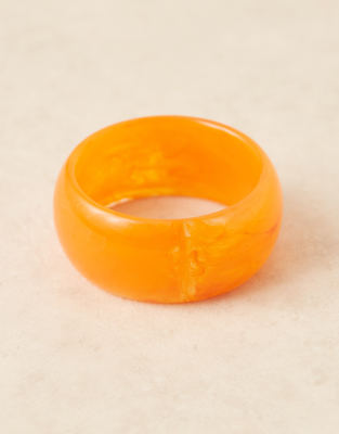 Asos Design Chunky Bangle In Orange