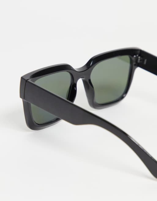 ASOS DESIGN chunky bevelled square frame in shiny black - BLACK, 2 of 4