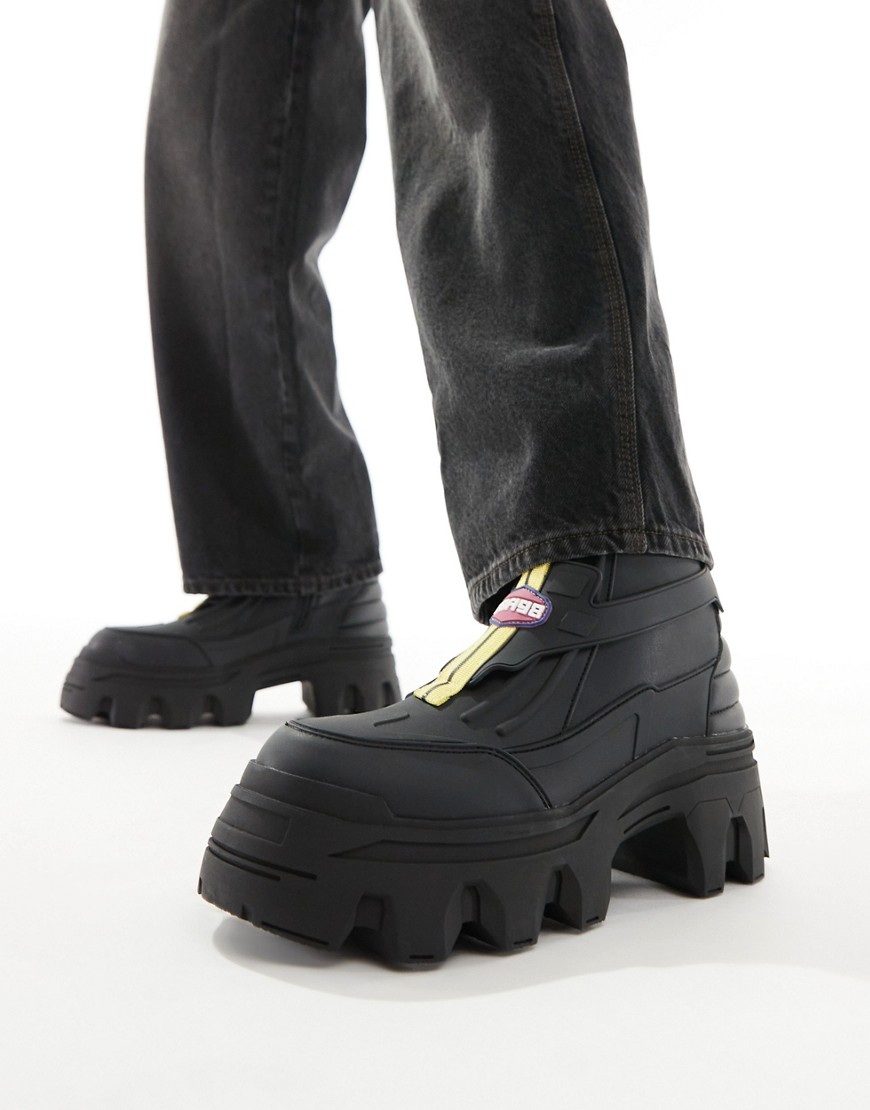 ASOS DESIGN chunky boot in black with motocross detailing-Multi