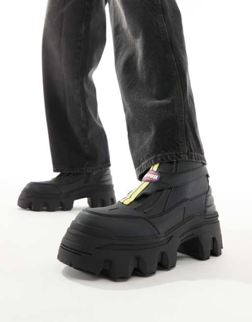 ASOS DESIGN chunky boot in black with motocross detailing ASOS