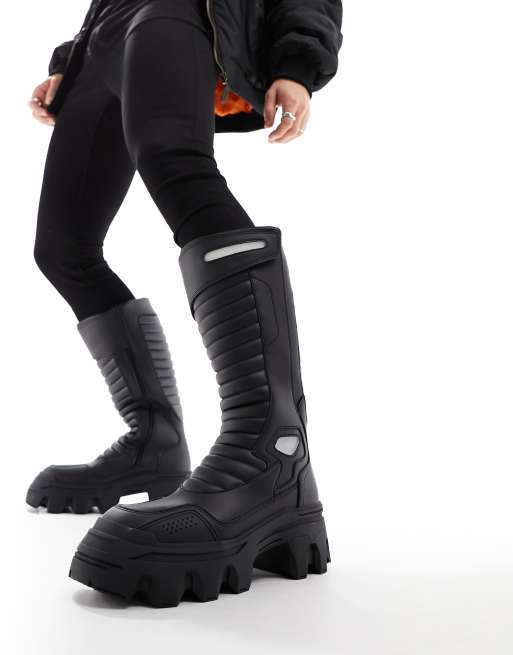 Asos black hotsell biker boots