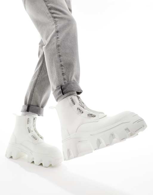 Chunky on sale white booties