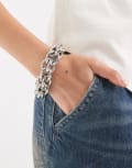 [ASOS DESIGN] ASOS DESIGN chunky bracelet with intertwining links in silver tone No Size SILVER