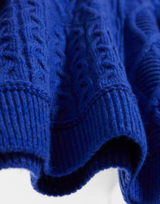 blue cable knit jumper